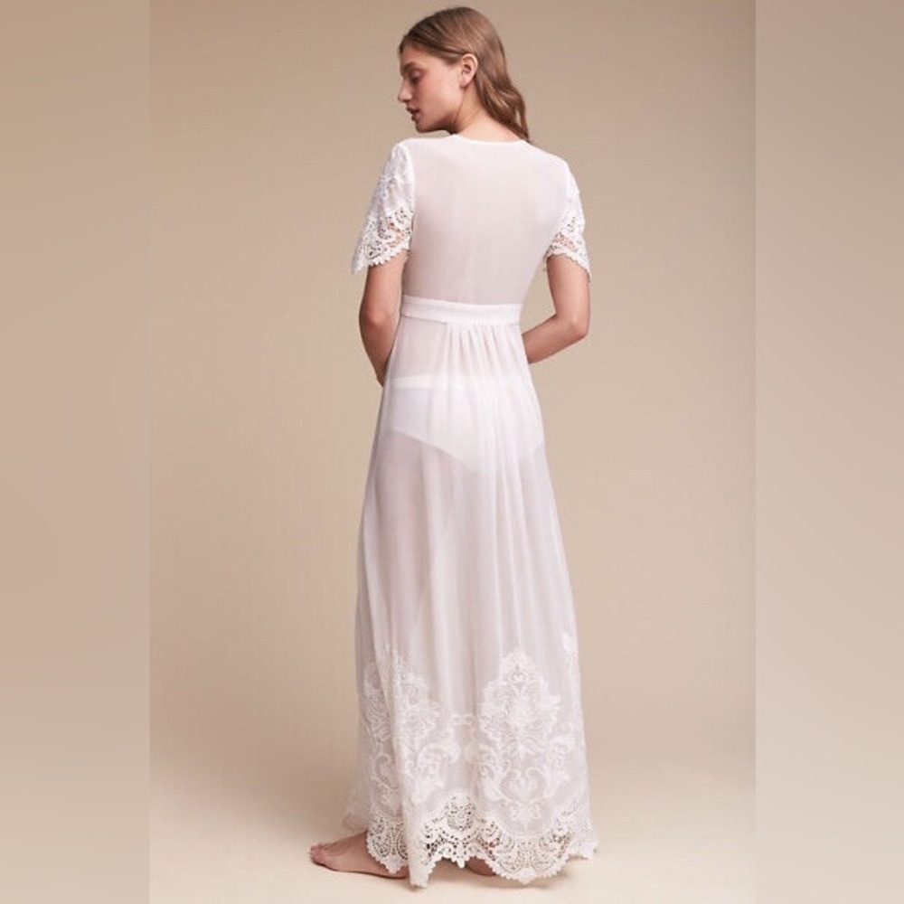 BHLDN White Sand Embroidered Lace Olivia Ethereal Robe Large - Picture 3 of 11